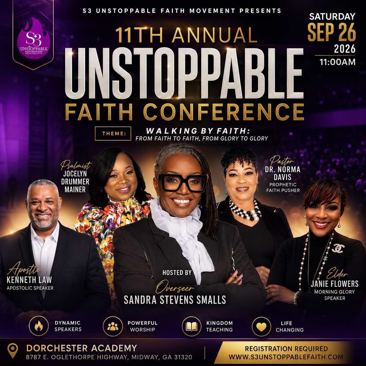 Official 11th Annual Unstoppable Faith Conference flyer